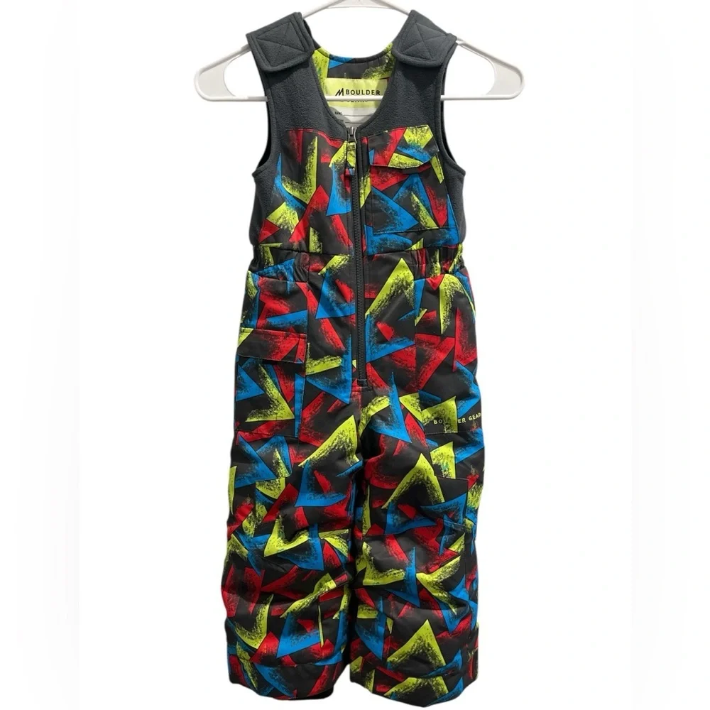Boulder Gear Colorful Geometric Kids Snow Bib Unisex Size 4